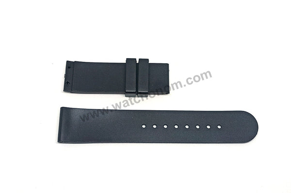 U-Boat 7338 , 7431/A , 7432/A , 7433/A , 7430/A - Compatible with 23mm Black Rubber Replacement Watch Band / Strap