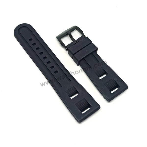 24mm Black Soft Silicone Watch Band Strap Compatible For Jorg Hysek Abyss
