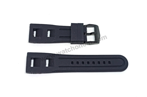 24mm Black Soft Silicone Watch Band Strap Compatible For Jorg Hysek Abyss