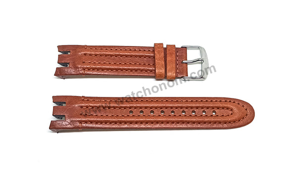 Swatch Irony Retrograde Genuine Leather Replacement Watch Strap Band - 22mm Black , Brown , Navy Blue