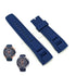 Fits/For Seiko Velatura 7T62-0LF0 - SNAF59P1 , SNAF62P1 - 22mm Navy Blue Silicone Replacement Watch Band Strap Belt