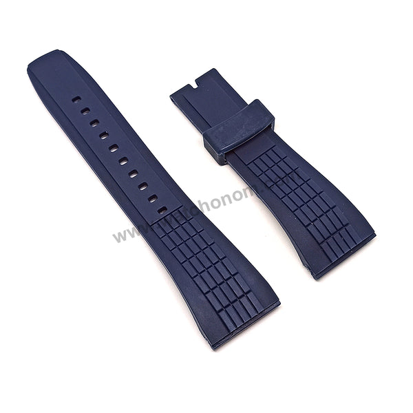 Seiko Velatura 7T62-0HD0 - SNAA91P1 , SNAD80P1 -- 26mm Navy Blue Rubber Watch Band Strap