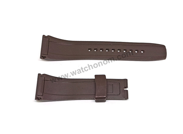 Seiko Velatura 7T04-0AD0 - SPC122P1 -- 26mm Brown Rubber Watch Band Strap
