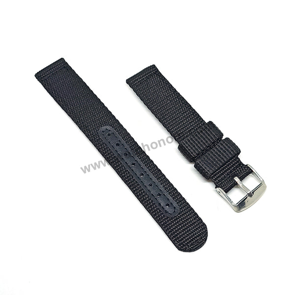 Seiko 5 - 7S26-02J0 - SNK809K2 , SNK817K1 , SNKN33K1 Fits with 18mm Black Nylon Knit Replacement Watch Band Strap