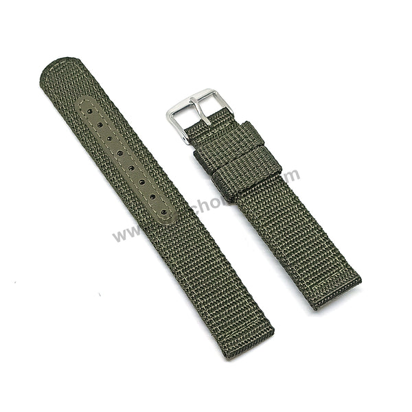 Seiko 5 - 7S26-02J0 - SNK805K2 , SNKN29K1 , SNK813K1 Fits with 18mm Green Nylon Knit Replacement Watch Band Strap