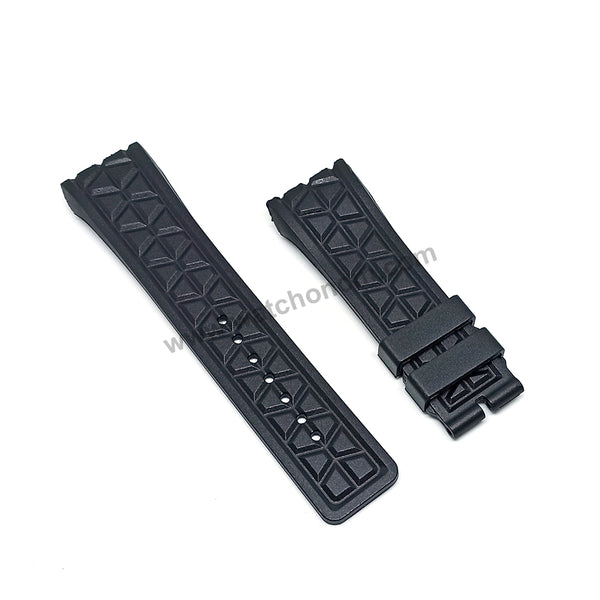 16mm Black Rubber Silicone Watch Band Strap Compatible For Frank Muller Lykan