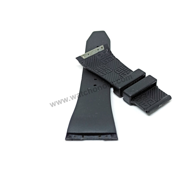29mm Black Rubber Silicone Screw mount Lug Replacement Watch Band Strap Compatible with GIVENCHY