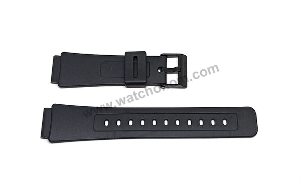Original Casio AW-60 Personal Trainer Replacement Watch Band Strap - 18mm Black Rubber NOS