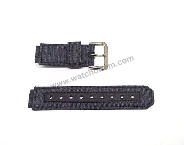 Original Casio G-Shock Wademan DW-9800B , DW-9800BJ , DW-9800AR , DW-9800ARTI  Replacement Watch Band Strap - 16mm Gray Textile on Leather NOS