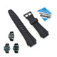 Fits/For Casio AQ-160W , AQ-161 , AQ-162 , AQ-163W Black Rubber 17mm Replacement Watch Band Strap