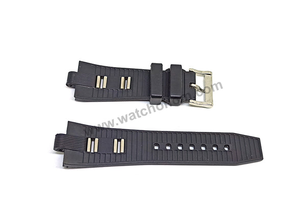 Fits/ For Bvlgari Diagono - 8mm Black Rubber / Silicone Replacement Watch Band Strap 8mm x 26mm