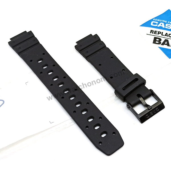 Fits/For Casio AE-30W , AE-31W , AW-5 , TGW-10 , TRW-10 , TRW-11 , TRW-21 - Black Rubber 14mm Replacement Watch Band Strap