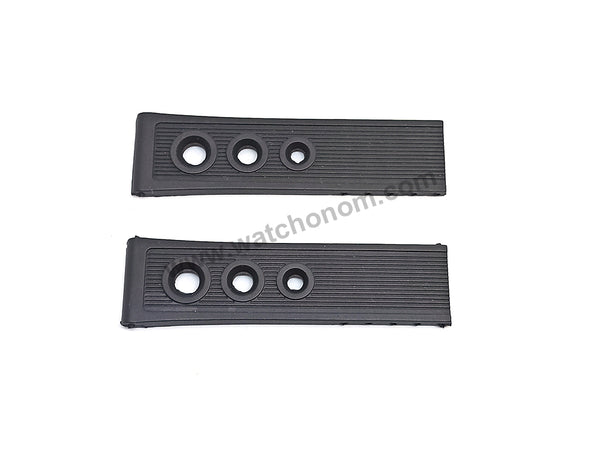 Fits/ For Breitling Ocean Racer - 22mm Black Rubber / Silicone Replacement Watch Band Strap 201s 22-20