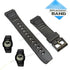 Fits/For Casio ABX-20U Data Bank , World Time 19mm Black Rubber Replacement Watch Band Strap