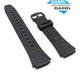 Fits/For Casio W-800 , W-800H , W-800HG , W-201 , W-201G , WV-58 , WV-58A , WV-M60 - 18mm Black Rubber Replacement Watch Band Strap
