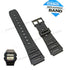 Genuine Casio STW-100 Sports Multi Timer - Authentic Replacement Black Rubber Watch Band Strap