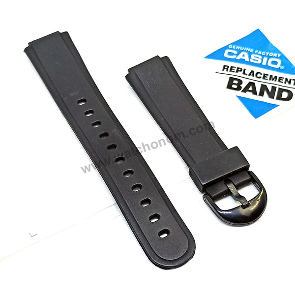 Fits/For Casio AW-30 , AW-33 , AW-34 , AW-35 , AW-43 , AW-51K , SWC-03 , EB-3008 - 15mm Black Rubber Replacement Watch Band Strap