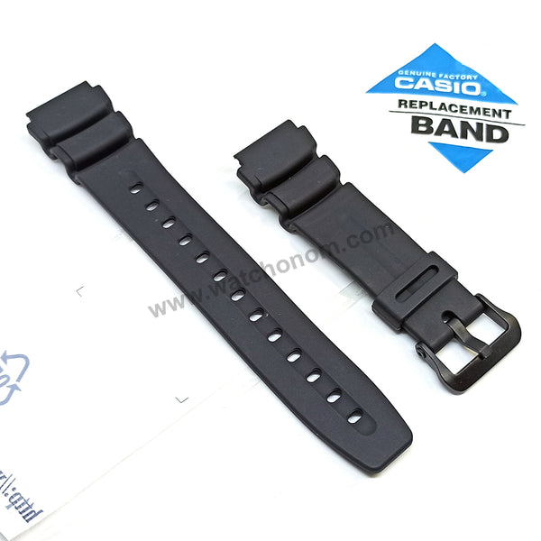 Fits/For Casio MD-309 , MD-310 , MD-752 , MDA-100 , MW-505 , MWA-500 - 19mm Black Rubber Replacement Watch Band Strap