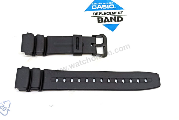 Fits/For Casio MD-309 , MD-310 , MD-752 , MDA-100 , MW-505 , MWA-500 - 19mm Black Rubber Replacement Watch Band Strap