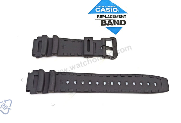 Fits/For Casio AD-300 , AD-301 , AW-304 , AW-304K , AW-42 , AW-506 , AW-61 , AD-300 , AQ-31 - 19mm Black Rubber Replacement Watch Band Strap