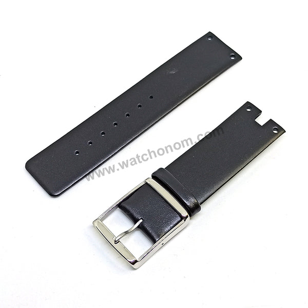 Compatible Fits/For Calvin Klein Glam CK K9423 , K94231 , K9423107 - 22mm Black Genuine Leather Replacement Watch Band Strap