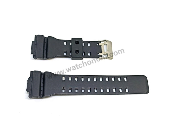 Fits/For Casio G-Shock GA-100/110/120/150/200/300/400/700 Black Rubber Replacement Watch Band Strap