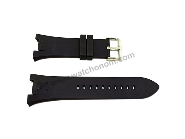 Armani Exchange AX1182 , AX1183 , AX1184 , AX1197 - Fits with 31mm Black Rubber Silicone Replacement Watch Band Strap