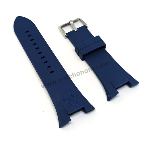 Armani Exchange AX1041 , AX1084 , AX1108 , AX1185 , AX1282 - Fits with 31mm Blue Rubber Silicone Replacement Watch Band Strap