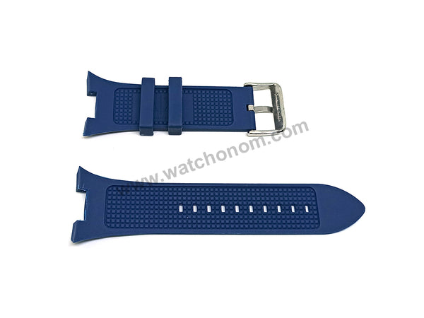 Armani Exchange AX1041 , AX1084 , AX1108 , AX1185 , AX1282 - Fits with 31mm Blue Rubber Silicone Replacement Watch Band Strap