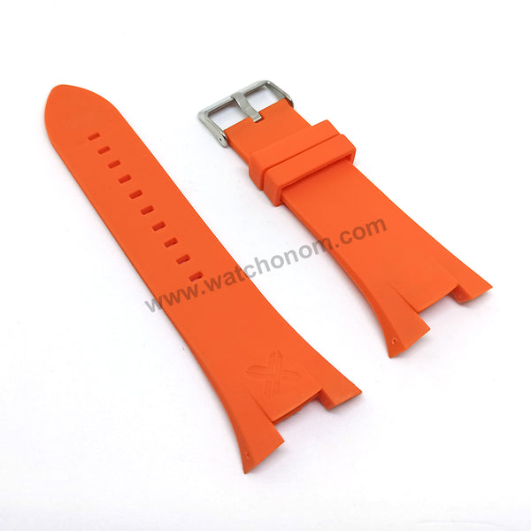 Armani Exchange AX1070 , AX1107 - Fits with 31mm Orange Rubber Silicone Replacement Watch Band Strap