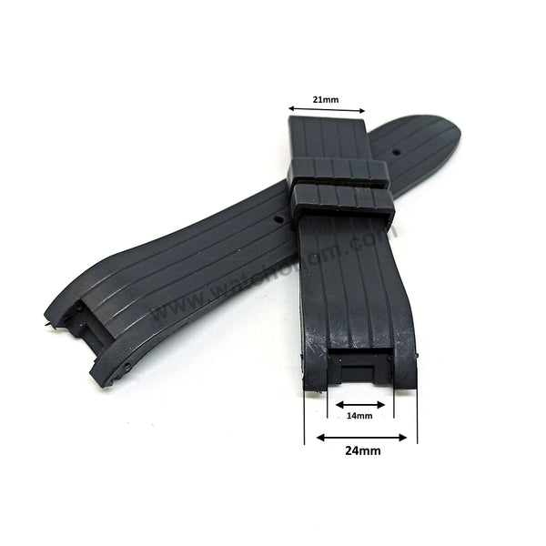 Cerruti 1881 64641 - CT64641X103066 fits with 24mm Black Rubber Silicone Replacement Watch Band Strap
