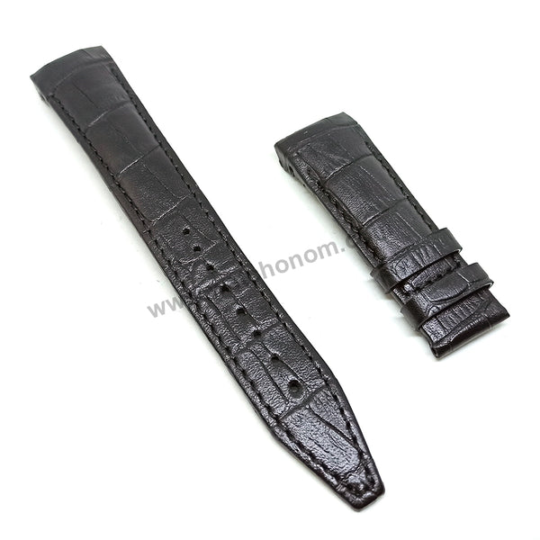 Seiko Astron 7X52-0AB0 - SAST009 , SAST011 , SBX009 , SBX011  Fits with 24mm Black Genuine Leather Curved end Replacement Watch Band Strap