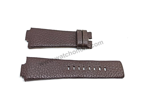 Diesel DZ1100 , DZ1101 Fits with 16mm Handmade Brown Genuine Leather Replacement Watch Band Strap