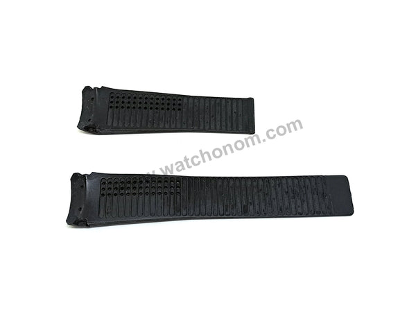 Fits/For Tag Heuer Carrera CAR201* , WV301* , CV301* , CV7A1* , CV211* - 22mm Black Rubber FT6012 Replacement Watch Band Strap