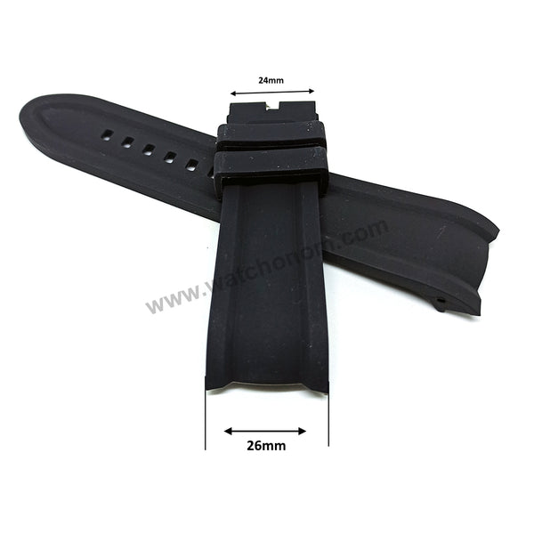 Fits/For Invicta Reserve 18703 , 18704 , 18705 , 18706 , 18709 , 18710 - 26mm Black Rubber/Silicone Replacement Watch Band Strap
