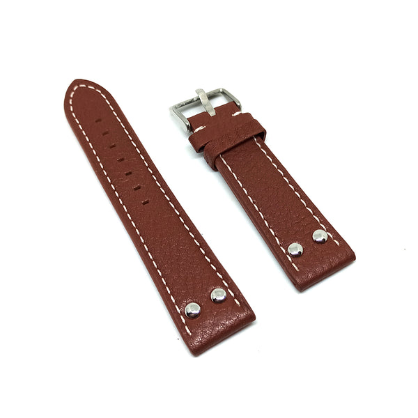 Fits/For TW Steel TW1 , CE7017 , TWA952 , TW1010-1 - 22mm Brown Rivet Genuine Leather Replacement Watch Band Strap
