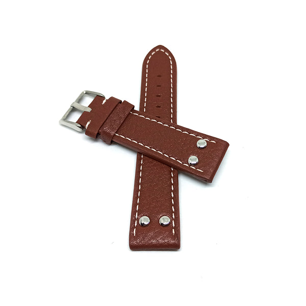 Fits/For TW Steel TW1 , CE7017 , TWA952 , TW1010-1 - 22mm Brown Rivet Genuine Leather Replacement Watch Band Strap