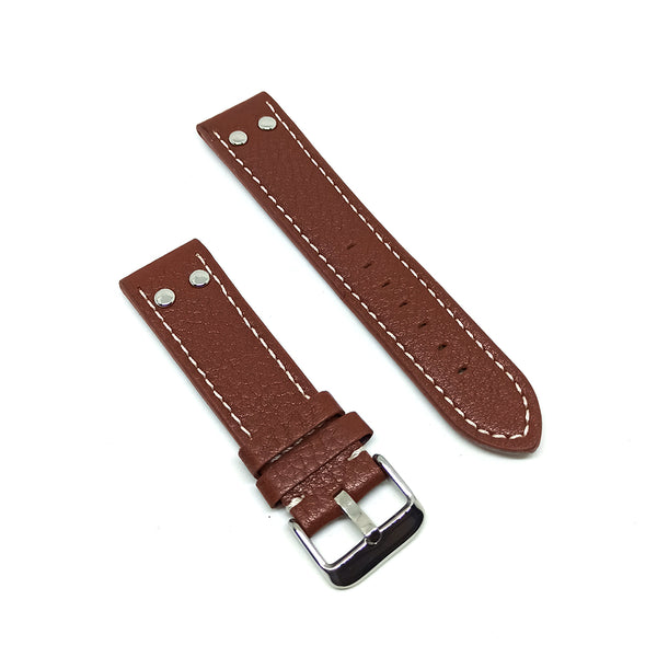 Fits/For TW Steel TW1 , CE7017 , TWA952 , TW1010-1 - 22mm Brown Rivet Genuine Leather Replacement Watch Band Strap