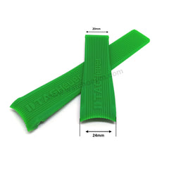 Fits/For Tag Heuer SLS Mercedes - 24mm Light Green Rubber Replacement Watch Band Strap