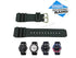 Fits/For Casio MDV-106 , MDV-107 - 22mm Black Rubber Replacement Watch Band Strap