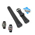 Fits/For Casio W-210 , W-211 - 18mm Black Rubber Replacement Watch Band Strap
