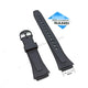 Fits/For Casio W-752 , W-753 , W-755 - 18mm Black Rubber Replacement Watch Band Strap