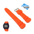 Fits/For Casio W-218H-4B2V - Orange Rubber Replacement Watch Band Strap Belt 