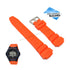 Fits/For Casio W-219H-4AV - Orange Rubber Replacement Watch Band Strap Belt