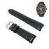 Fits/For Seiko Sportura Chronograph SNAE67P1 , 7T62-0KV0 - 21mm Yellow Stitched Black Genuine Leather Handmade Replacement Watch Band Strap