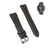 Fits/For Seiko Sportura Chronograph 7T62-0KW0 - SNAE69P2 - Black Leather on Red Stitched Replacement Watch Strap Band Belt