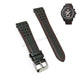 Fits/For Seiko Sportura Chronograph 7T04-0AL0 - SPC141P1 - Black Leather on Red Stitched Replacement Watch Strap Band Belt