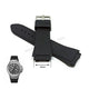 Fits/For Guess Rigor W0247G4 - 22mm Black Rubber Silicone Replacement Watch Band Strap Belt