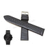 Fits/For Timex TW2R79800 - Black Genuine Leather Replacement Watch Strap Band Belt