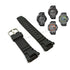 Fits/For Q&Q GW85 - Black Rubber Replacement Watch Band Strap Belt